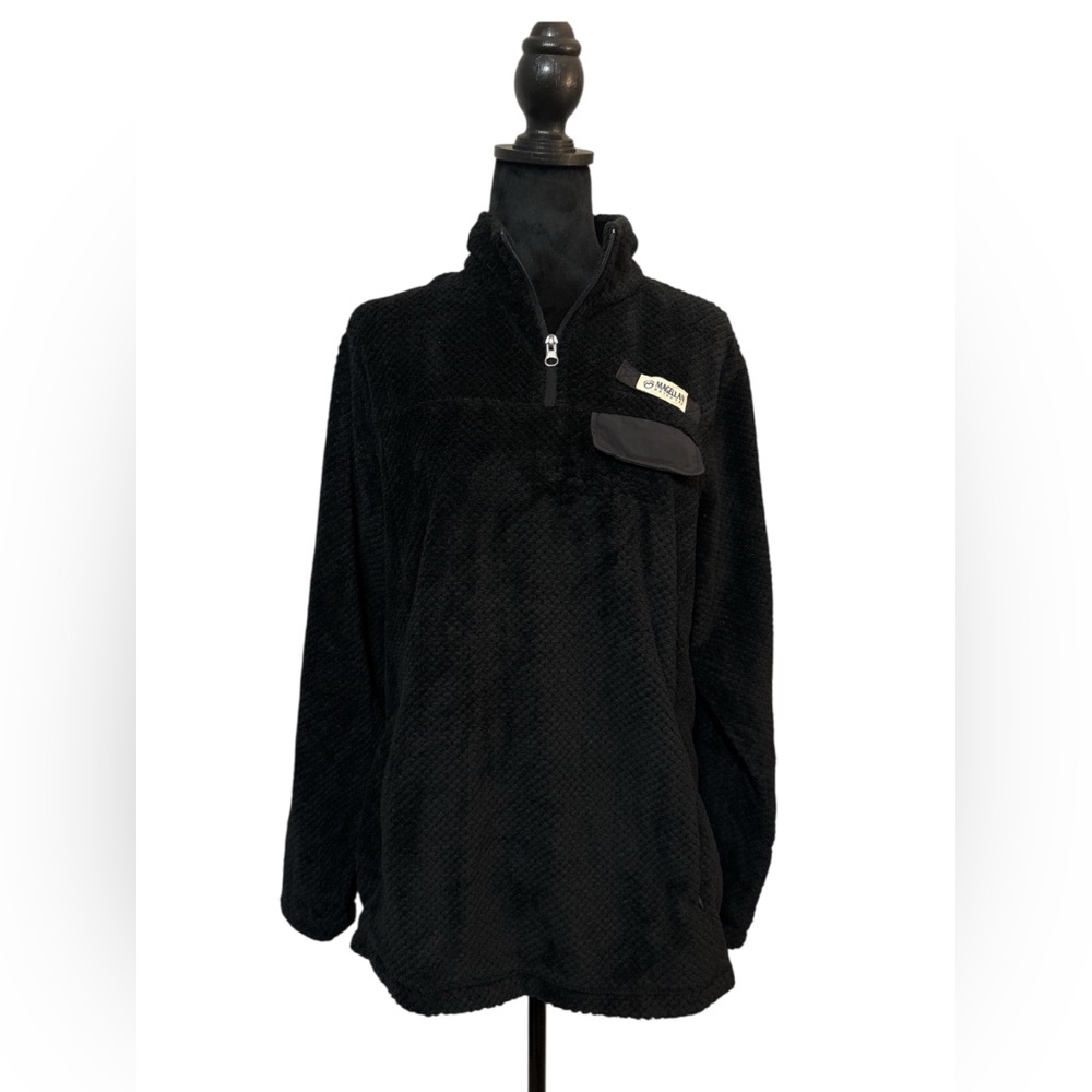 Magellan Outdoors Womens Black Classic Fit Pullover Sweater Fleece Size Large